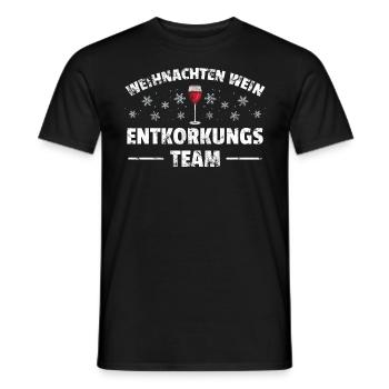 Weihnachten Weinnachten Wein Entkorkungs Geschenk - Männer T-Shirt - Schwarz - Vorne - AI Model Male 178 light (178cm)