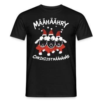 Weihnachtslied Schafe - Männer T-Shirt - Schwarz - Vorne - AI Model Male 178 light (178cm)