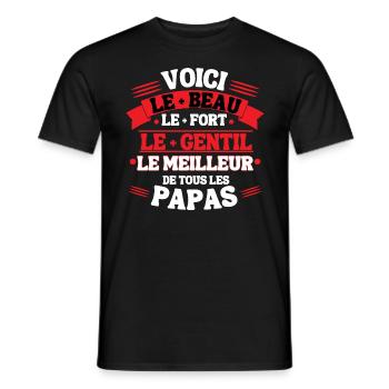 Le meilleur de tous les Papas Cadeau Fête des Père - T-shirt homme - noir - Devant - AI Model Male 178 light (178cm)