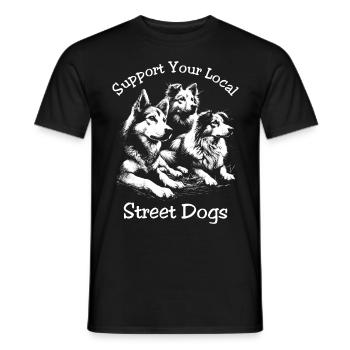 Unterstützen Sie Ihre lokalen Straßenhunde - Männer T-Shirt - Schwarz - Vorne - AI Model Male 178 light (178cm)