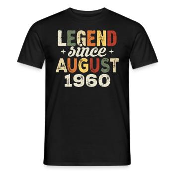 Août 1960 Anniversaire Août 1960 - Août 1960 - T-shirt homme - noir - Devant - AI Model Male 178 light (178cm)