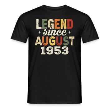 August 1953 Jahrestag August 1953 - August 1953 - Männer T-Shirt - Schwarz - Vorne - AI Model Male 178 light (178cm)