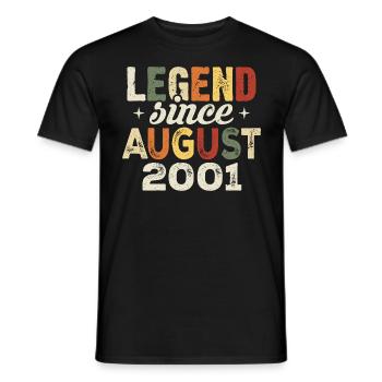 Août 2001 Anniversaire Août 2001 - Août 2001 - T-shirt homme - noir - Devant - AI Model Male 178 light (178cm)