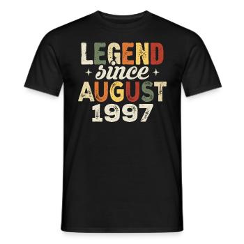 August 1997 Anniversary August 1997 - August 1997 - Men's T-Shirt - black - Front - AI Model Male 178 light (178cm)
