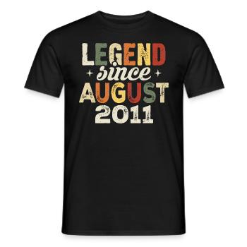 Août 2011 Anniversaire Août 2011 - Août 2011 - T-shirt homme - noir - Devant - AI Model Male 178 light (178cm)