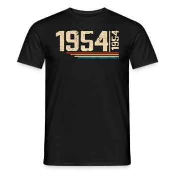 Vintage-Geburtstag 1954. Geburtstagsfeier 1954 - Männer T-Shirt - Schwarz - Vorne - AI Model Male 178 light (178cm)