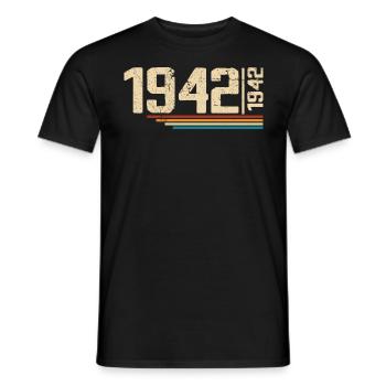 Vintage Anniversary 1942 Birthday Party 1942 - Men's T-Shirt - black - Front - AI Model Male 178 light (178cm)