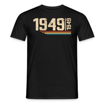 Vintage Anniversary 1949 Birthday Party 1949 - Men's T-Shirt - black - Front - AI Model Male 178 light (178cm)