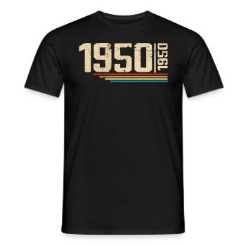 Vintage-Geburtstag 1950. Geburtstagsfeier 1950 - Männer T-Shirt - Schwarz - Vorne - AI Model Male 178 light (178cm)