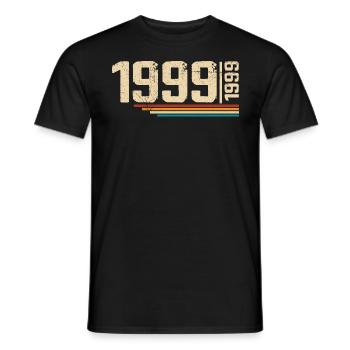 Vintage Anniversary 1999 Birthday Party 1999 - Men's T-Shirt - black - Front - AI Model Male 178 light (178cm)