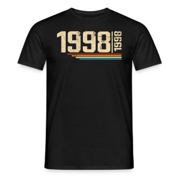 Millésime Anniversaire 1998 Fête Anniversaire 1998 - T-shirt homme - noir - Devant - AI Model Male 178 light (178cm)