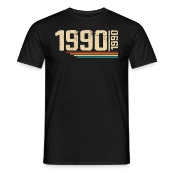 Vintage Anniversary 1990 Birthday Party 1990 - Men's T-Shirt - black - Front - AI Model Male 178 light (178cm)