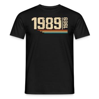 Millésime Anniversaire 1989 Fête Anniversaire 1989 - T-shirt homme - noir - Devant - AI Model Male 178 light (178cm)