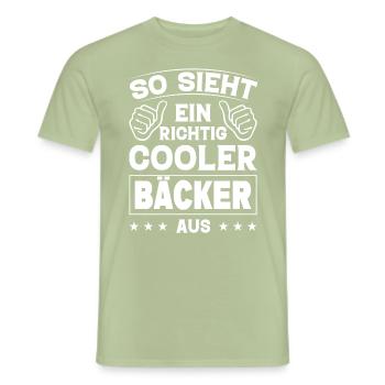 So Sieht Ein Richtig Cooler Bäcker Aus Bäckerei - Männer T-Shirt - Sage - Vorne - AI Model Male 178 light (178cm)