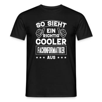So Sieht Ein Richtig Cooler Fachinformatiker Aus - Männer T-Shirt - Schwarz - Vorne - AI Model Male 178 light (178cm)