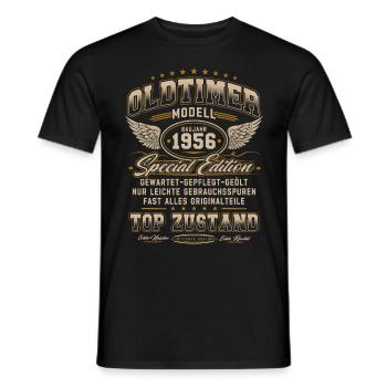 Oldtimer Baujahr 1956 Jahrgang Geburtstag Geschenk - Männer T-Shirt - Schwarz - Vorne - AI Model Male 178 light (178cm)