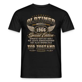 Oldtimer Baujahr 1966 Jahrgang Geburtstag Geschenk - Männer T-Shirt - Schwarz - Vorne - AI Model Male 178 light (178cm)