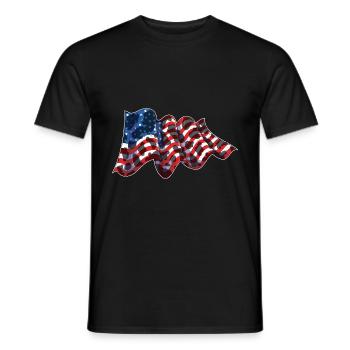 Vache motif USA drapeau ferme Animal cadeau vache - T-shirt homme - noir - Devant - AI Model Male 178 light (178cm)