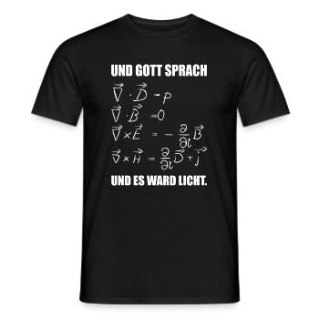 Und Gott sprach und es ward Licht Maxwell Formel - Männer T-Shirt - Schwarz - Vorne - AI Model Male 178 light (178cm)
