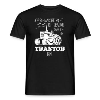 Ich schnarche nicht ich träume ich bin Traktor - Männer T-Shirt - Schwarz - Vorne - AI Model Male 178 light (178cm)