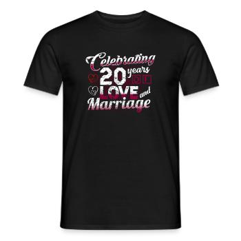 Anniversaire de mariage 20 ans marié - T-shirt homme - noir - Devant - AI Model Male 178 light (178cm)