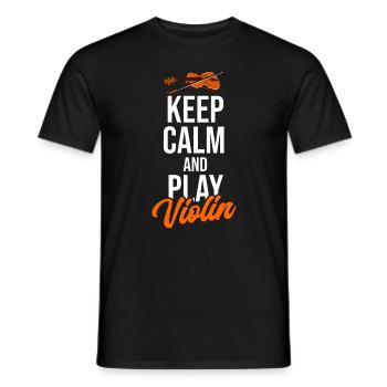 Dire drôle avec violon ou violon - T-shirt homme - noir - Devant - AI Model Male 178 light (178cm)