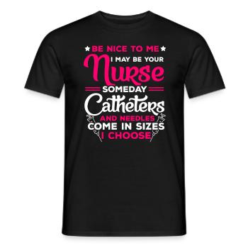Krankenschwester Lustiger Spruch - Männer T-Shirt - Schwarz - Vorne - AI Model Male 178 light (178cm)