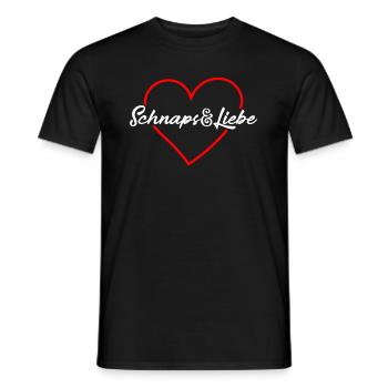 Schnaps Liebe Herz - Männer T-Shirt - Schwarz - Vorne - AI Model Male 178 light (178cm)