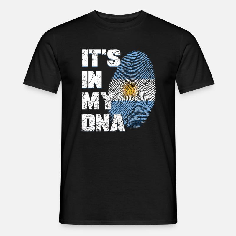 Argentinier Argentinien Flagge DNA - Männer T-Shirt - Schwarz
