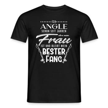 Ich angle schon seit Jahren-meine Frau Bester Fang - Männer T-Shirt - Schwarz - Vorne - AI Model Male 178 light (178cm)