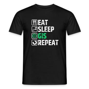 GIS Geoinformation Geoinformatik Geographie - Männer T-Shirt - Schwarz - Vorne - AI Model Male 178 light (178cm)
