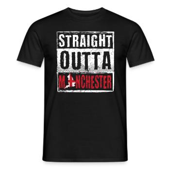 Straight Outta Manchester - Männer T-Shirt - Schwarz - Vorne - AI Model Male 178 light (178cm)