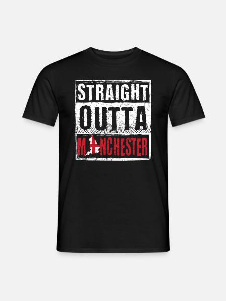 Straight Outta Manchester - Men's T-Shirt - black