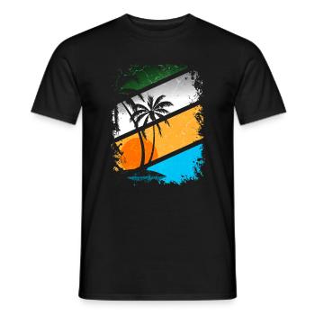 Summer Sun Beach Palms Holiday Holidays - Men's T-Shirt - black - Front - AI Model Male 178 light (178cm)