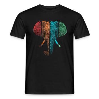 éléphant - T-shirt homme - noir - Devant - AI Model Male 178 light (178cm)