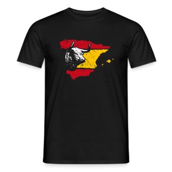 Spanien Flagge mit Stier - Männer T-Shirt - Schwarz - Vorne - AI Model Male 178 light (178cm)