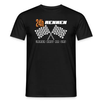 24H Rennen immer hart am Gas Geschwindigkeit Auto - Männer T-Shirt - Schwarz - Vorne - AI Model Male 178 light (178cm)