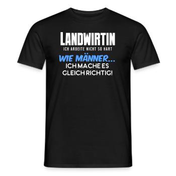 Landwirtin ich arbeite so hart - Männer T-Shirt - Schwarz - Vorne - AI Model Male 178 light (178cm)