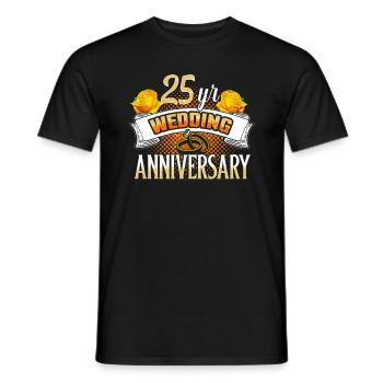 Anniversaire de mariage 25 ans marié - T-shirt homme - noir - Devant - AI Model Male 178 light (178cm)
