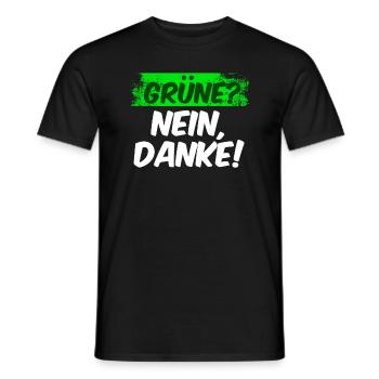 Grüne? Nein Danke! - Männer T-Shirt - Schwarz - Vorne - AI Model Male 178 light (178cm)