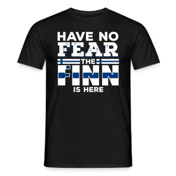 Ne t’en fais pas, le Finlandais est là. - T-shirt homme - noir - Devant - AI Model Male 178 light (178cm)
