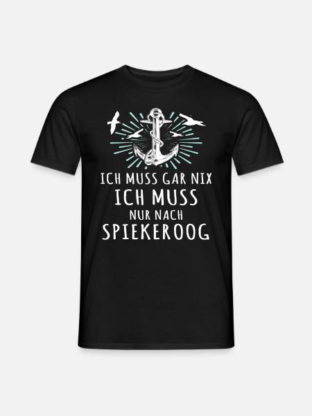 Spiekeroog Nordseeinsel Anker Möwen - Männer T-Shirt - Schwarz