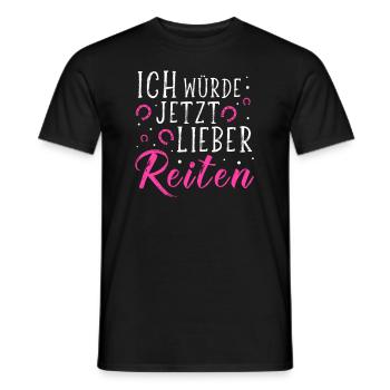 Ich Würde Jetzt Lieber Reiten - Reiter - Hufeisen - Männer T-Shirt - Schwarz - Vorne - AI Model Male 178 light (178cm)