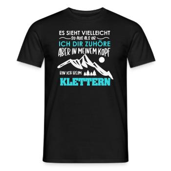 In meinem Kopf bin ich beim Klettern - Klettern - - Männer T-Shirt - Schwarz - Vorne - AI Model Male 178 light (178cm)