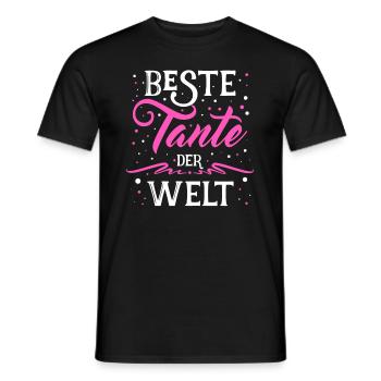 Beste Tante de Welt - Tante - Tanten - coole Tante - Männer T-Shirt - Schwarz - Vorne - AI Model Male 178 light (178cm)