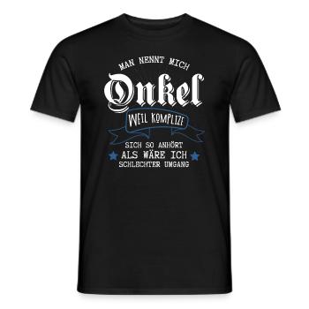 Man nennt mich Onkel Komplize Neffen mit schechtem - Männer T-Shirt - Schwarz - Vorne - AI Model Male 178 light (178cm)