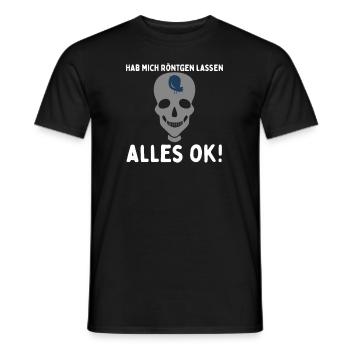 Hab mich röntgen lassen alles ok Vogel im Kopf - Männer T-Shirt - Schwarz - Vorne - AI Model Male 178 light (178cm)