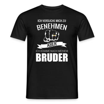 Ich versuche mich zu benehmen aber komme nach mein - Männer T-Shirt - Schwarz - Vorne - AI Model Male 178 light (178cm)
