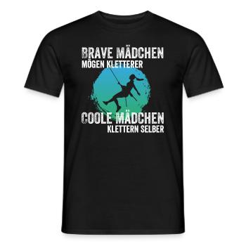 Brave Mädchen mögen Kletterer Coole Mädchen Klette - Männer T-Shirt - Schwarz - Vorne - AI Model Male 178 light (178cm)