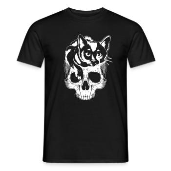 Cat Halloween Cat Lover Funny Cat Halloween Cat - Men's T-Shirt - black - Front - AI Model Male 178 light (178cm)